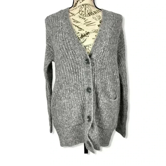 Abound, button down cardigan, gray, XXS - Picture 1 of 4
